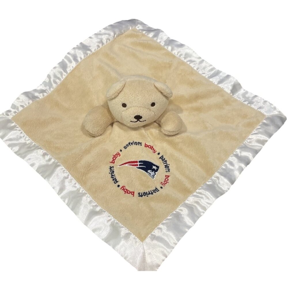 New England Patriots Teddy Bear Baby Lovey Plush Soft Toy Tan Security Blanket